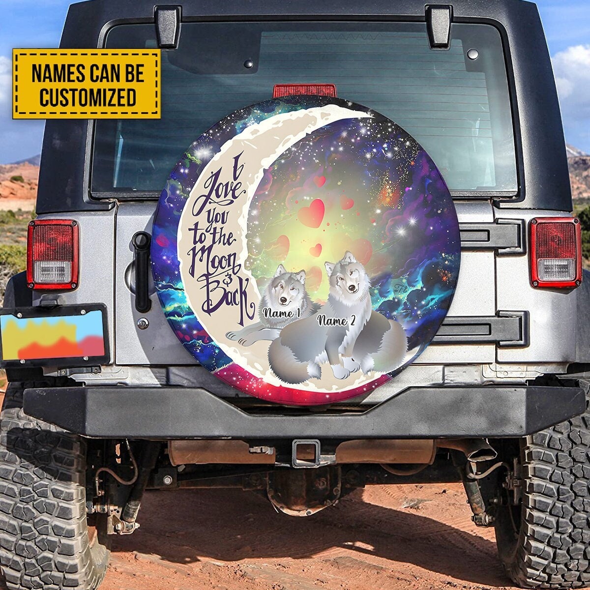 Tire Cover Central Wolf Howling at Silvery Moon Spare tire Cover (Custom  Made to Your Tire Size-Seeメニュー)