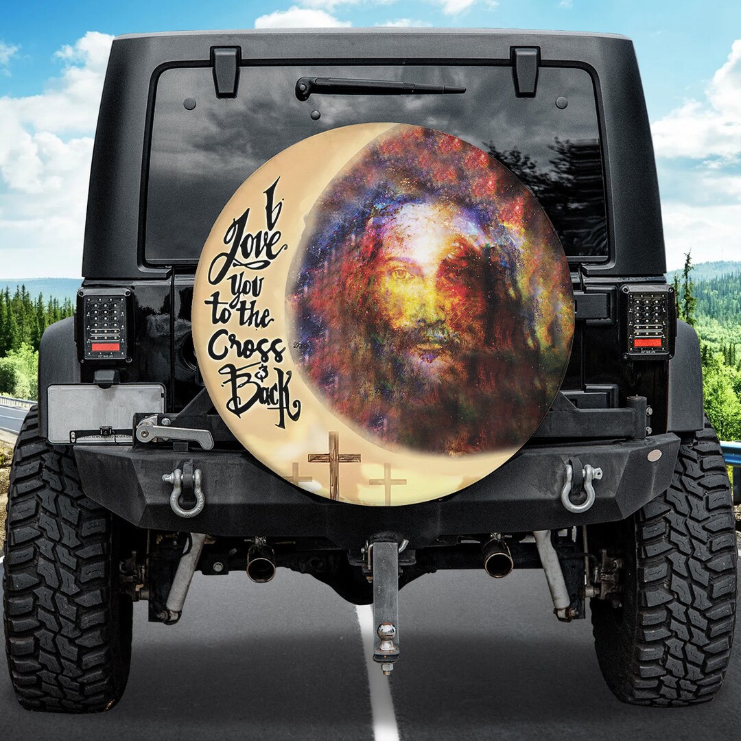 Jesus Christ Spare Tire Cover Religious Wheel Covers Etsy