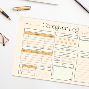 Printable Caregiver Log: Daily Tracker, Elder Care (PDF) - Etsy
