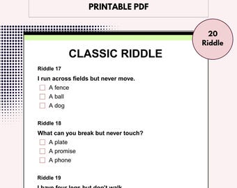 Giochi di indovinelli per anziani: quiz in caratteri grandi, attività per famiglie (PDF stampabile)