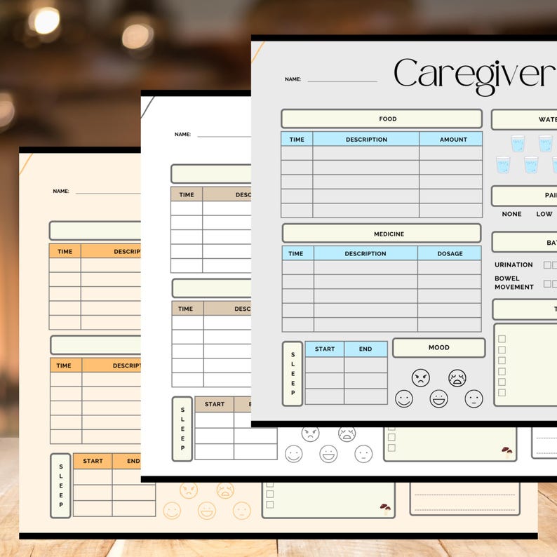 Printable Caregiver Log: Daily Tracker, Elder Care (PDF) - Etsy