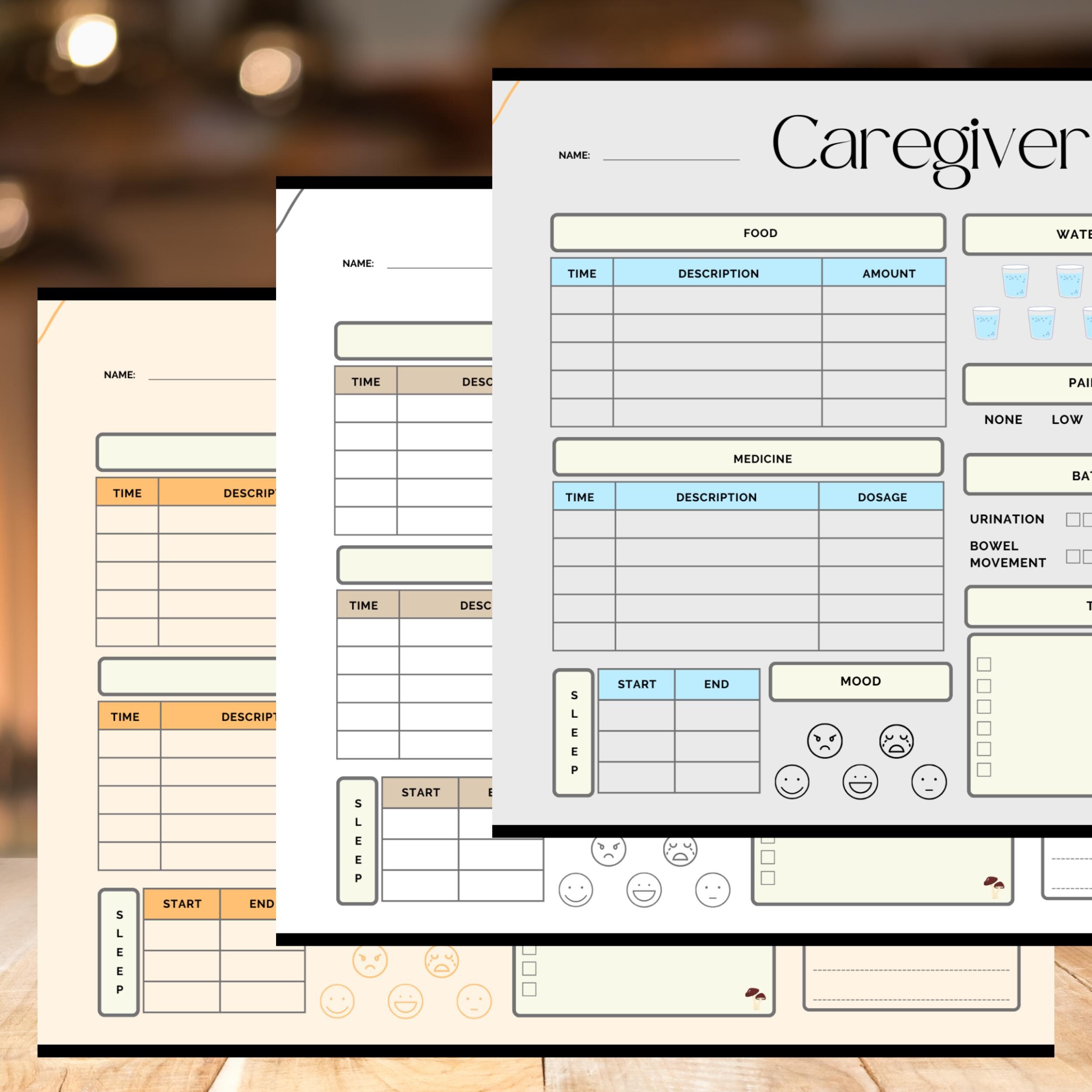 Printable Caregiver Log: Daily Tracker, Elder Care (PDF) - Etsy