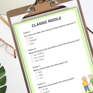 Grote letters raadselspellen voor senioren, trivia voor senioren, gezinsactiviteit voor senioren, leuke spellen voor ouderen, afdrukbare seniorenactiviteit