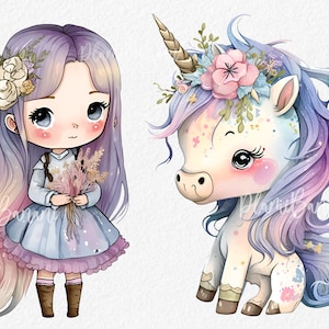Watercolor Unicorn Clipart, Unicorn png, Rainbow Unicorn, Unicorn Birthday Decorations, Nursery Decor, Unicorn Baby Shower, Birthday Clipart
