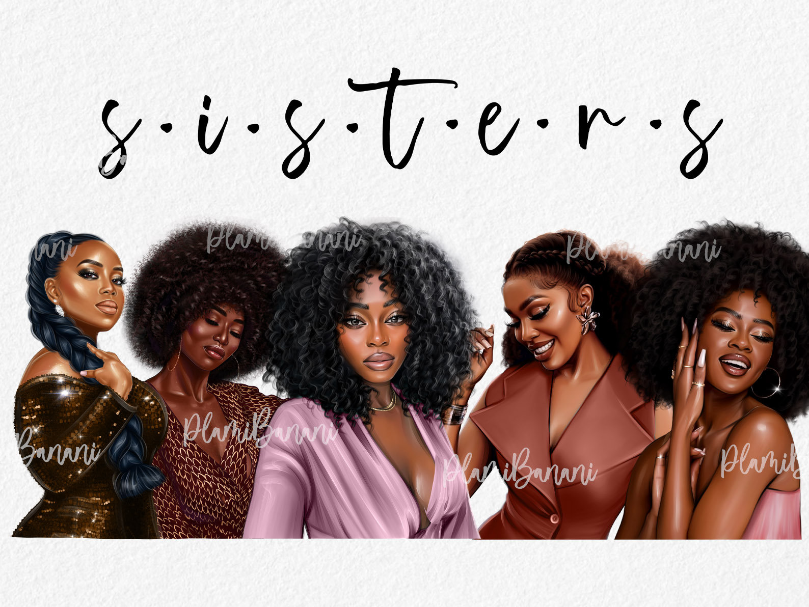 Sisterhood Clipart Sisters Love Clipart Friends Clipart Black Girl Sisters Clipart  Clipart para Journal Sticker Planner Descarga digital - Etsy México, image size:1588x1192
