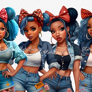 Black Girl Doll PNG, Chibi Dolls PNG Clipart, Children Clipart, Cute Kid Girl PNG, Hair Clipart, Fashion Kid Clipart, Fashion Girl Clipart