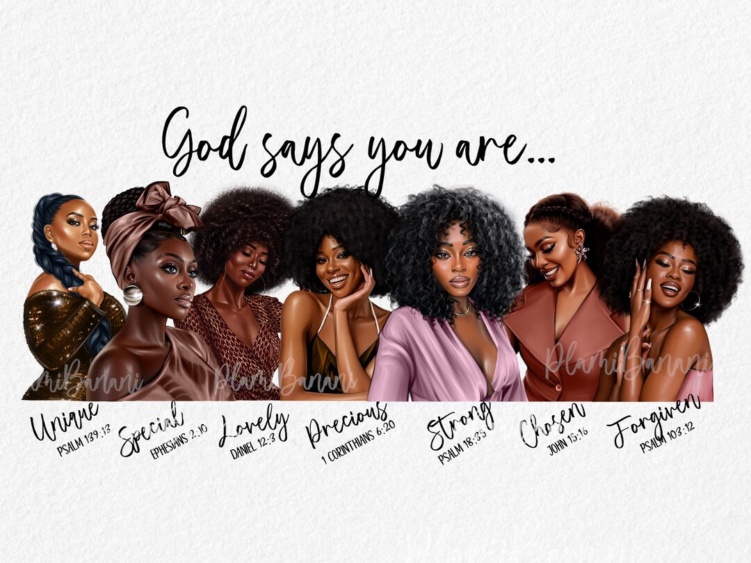 God Says You Are Png Sublimation Design Download Black Women PNG ...