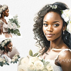 African American Bride Clipart, Bridal Gowns Clipart, Wedding Clip Art, Wedding Day Clipart, Just Married Clipart, Wedding Clipart