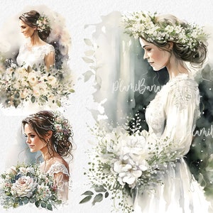 Wedding Day Clipart, Just Married Clipart, Wedding Clipart, Bride Clipart, Bridal Gowns Clipart, Wedding Clip Art, Dresses PNG