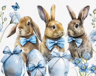 Bunnies Clipart - Nursery Spring Clipart - Children - Cherry Blossom ...