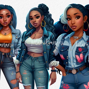 Chibi Dolls PNG Clipart, Children Clipart, Cute Kid Girl PNG, Hair Clipart, Fashion Kid Clipart, Black Girl Doll PNG, Fashion Girl Clipart