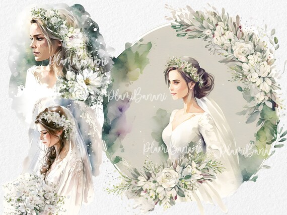 Wedding Day Clipart Just Married Clipart Wedding Clipart Bride Clipart Bridal Gowns Clipart Wedding Clip Art Dresses PNG Etsy