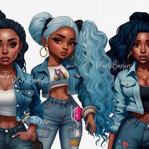 Chibi Dolls PNG Clipart, Children Clipart, Cute Kid Girl PNG, Hair Clipart, Fashion Kid Clipart, Black Girl Doll PNG, Fashion Girl Clipart
