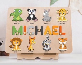 Personalized Name Puzzle with Pegs, Wooden Toys, Custom Wooden Name Puzzle for Toddlers, 1 Year Old Gift, Best Baby Gift