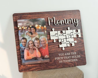 Photo Puzzle Mom Sign, Fathers Day Gift, You Are The Piece That Holds Us Together, Fathers Day Gift from Daughter, First Fathers Day MD11