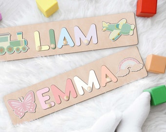 Personalized Name Puzzle for baby, Wooden Toys, Custom Wooden Name Puzzle for Toddlers, 1 Year Old Gift, Best Baby Gift