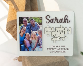 Custom Mom You Are The Piece That Holds Us Together Plaque, Personalized Mom Heart Puzzle Sign, Mom Puzzle Sign, Mother's Day Gift MD11