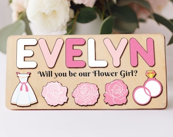 Personalized Flower Girl Proposal Gift, Will You Be Our Flower Girl, Custom Page Boy Name Puzzle, Ring Bearer Gift, Flower Girl Puzzle