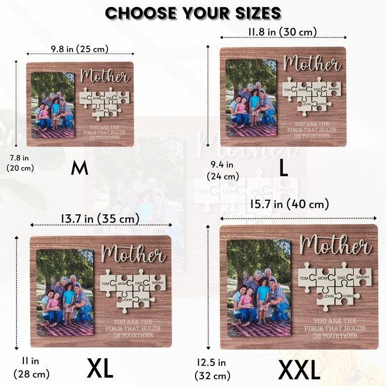 Mom Puzzle Sign Mother's Day Gift from Kids Husband Custom Photo Wood Sign Piece That Holds Us Together Grandma Gift Personalized MD11 image 10