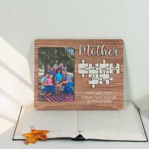 Mom Puzzle Sign Mother's Day Gift from Kids Husband Custom Photo Wood Sign Piece That Holds Us Together Grandma Gift Personalized MD11 image 5
