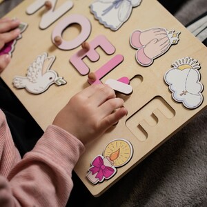Baptism Gift Girl Wooden Name Puzzle, Personalized Name Puzzle, Baptism Puzzle Gift, Girl Baptism Gifts, Religious Puzzle, Christening Gifts image 18