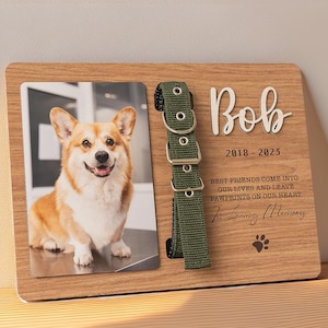Custom Pet Memorial Collar Frame: Dog Bereavement Gift, Photo Keepsake