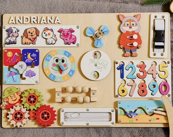 SALE! Montessori toys busy board, Easter toddler gift Toddler 1 Year Old, Activity Board Sensory Board, 1st Birthday Gift, busyboards B22