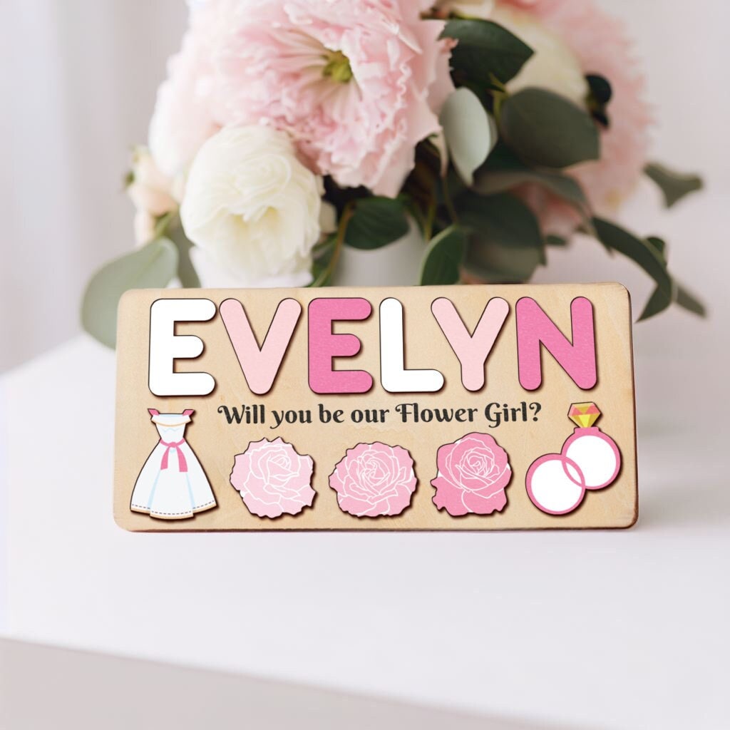 Personalized Flower Girl Proposal Gift, Will You Be Our Flower Girl, Custom Page Boy Name Puzzle, Ring Bearer Gift, Flower Girl Puzzle