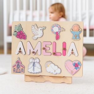 Baby Dedication name puzzle/ Wooden Name Puzzle/ Personalized Name Puzzle for kids/ Religious Gift/ Baptism Gift /Christian, Custom Puzzle