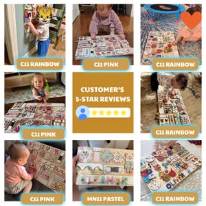 LARGE Busy board toddler, Montessori Toys, 1st Birthday Gift, Toddler Busy board, Personalized Busy board, Busy Puzzle Board,1 year old gift image 2