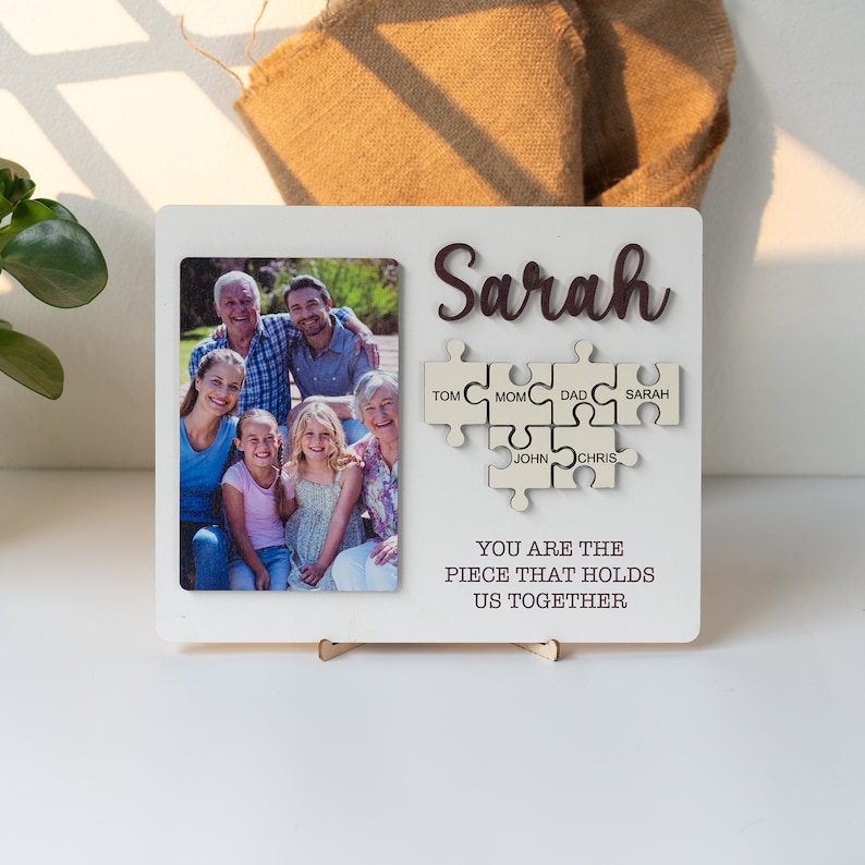 Photo Puzzle Mom Sign, Mothers Day Gift, You Are The Piece That Holds Us Together, Mothers Day Gift from Daughter, First Mothers Day MD11 image 7