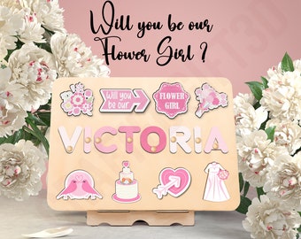 Flower Girl Gift Name Puzzle, Will You Be our Flower Girl, Ask Flower Girl, Flower Girl Proposal, Flower Girl, Will You Be Our Flower Girl