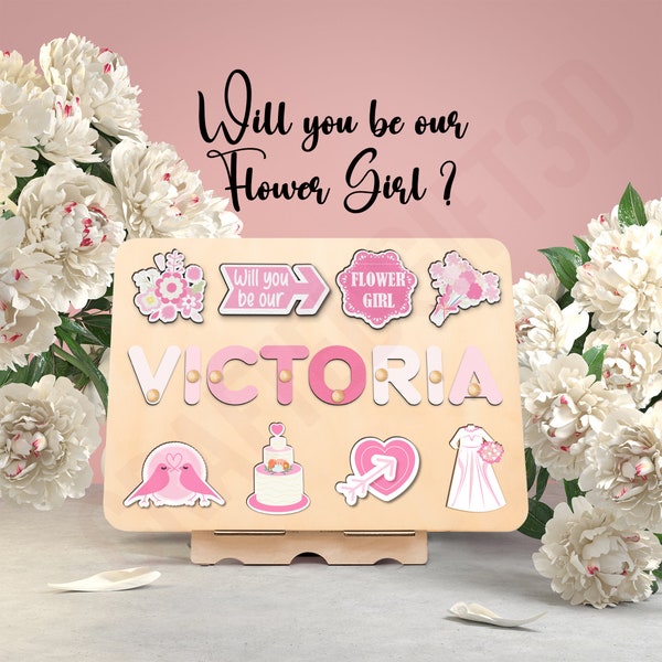 Flower Girl Gift Name Puzzle, Will You Be our Flower Girl, Ask Flower Girl, Flower Girl Proposal, Flower Girl, Will You Be Our Flower Girl