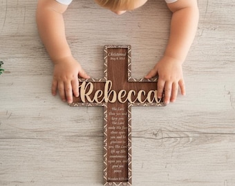 Personalized Baptism Cross | Custom Baptism Gift | Christening Gift for kids | Dedication Gift | PersonalizedBaby Dedication| Crucifix BC21