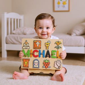 Baptism Gift Boy Catholic, Custom Baptism Boy Gift, Catholic Baby Gift, baptism gifts for boy, Baby Dedication Gifts, catholic baptism gift image 8