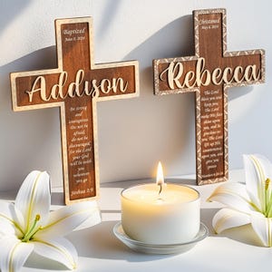 Baptism Gift | Baptism Gift Boy |Baptism Gift Girl |Wooden Baptism Cross |Personalized Baptism Gift |Christening Gift | Crucifix BC21