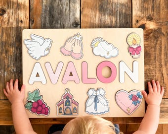 Personalized Baptism Puzzle: Baby Dedication Gift, Christening Gift