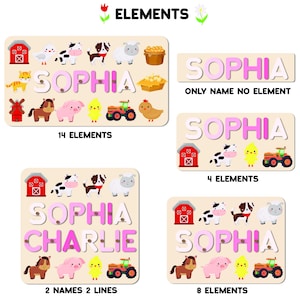 Personalized Farm Name Puzzle, 1 Year Old Birthday Gifts Boy, Custom Toddler Puzzle, Personalized Puzzles for Kids, Farm 2nd Birthday Gifts image 4