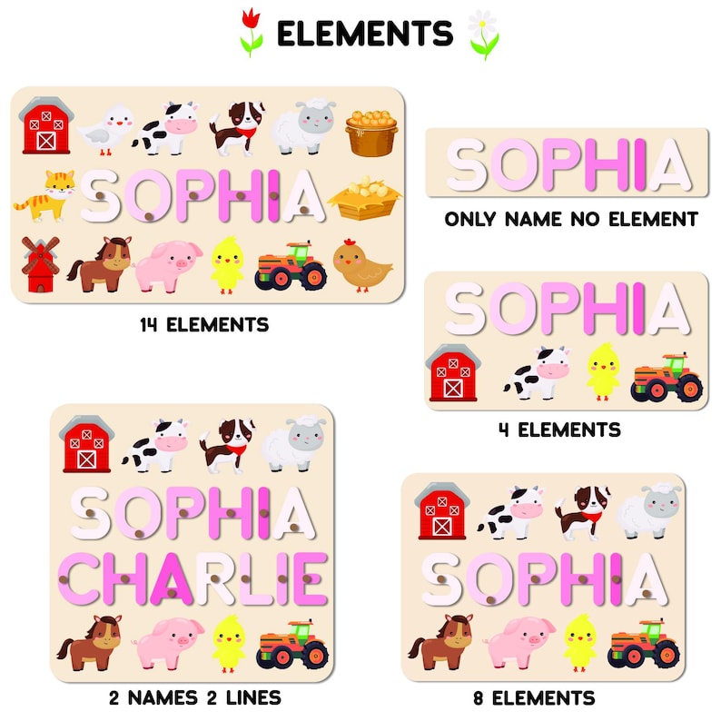Personalized Farm Name Puzzle, 1 Year Old Birthday Gifts Boy, Custom Toddler Puzzle, Personalized Puzzles for Kids, Farm 2nd Birthday Gifts image 4