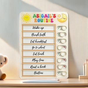 Sliding Routine Chart, Chore Chart, Daily Checklist, Kids Daily Tasks, Daily Routine chart, Chore Chart for Kids, Homeschool Schedule