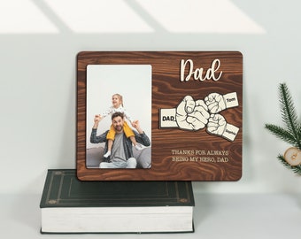 Fathers Day Picture Dad Gift, Gifts For Husband, Personalized Gift For Fathers Day, New Dad Gift, Gifts from Son, Dad Fist Bump Gifts FD13