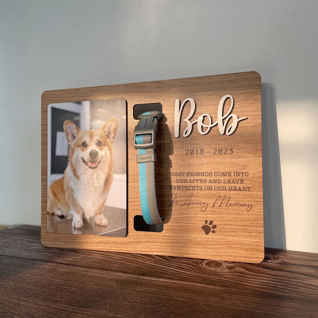 Personalized Pet Memorial Collar Holder Frame: Dog Loss Sympathy Gift ...