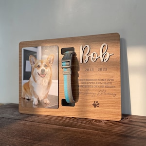 Dog Collar Sign Personalized, Dog Memorial Gift, Dog Passed Away Gift, Dog Sympathy Gift, Dog Tribute, Pet Memories, Pet Collar Holder