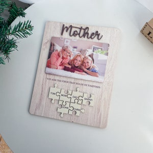 You are the pieces that holds us together sign, Custom puzzle piece mom sign,Personalized gifts for mom, Mothers day gift, Grandma gift MD12 image 3