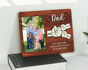 Personalised Dad Gifts, Fathers Day Gifts, Dad Gift From Kids,Birthday Gift For World's Best Daddy,Custom Photo Frame,Dad Fist bump FD13