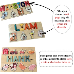Personalized Farm Name Puzzle, 1 Year Old Birthday Gifts Boy, Custom Toddler Puzzle, Personalized Puzzles for Kids, Farm 2nd Birthday Gifts image 6