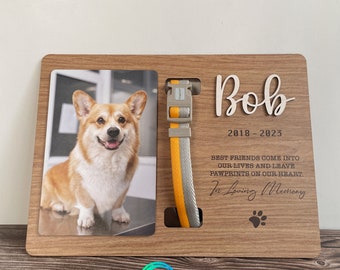 Memorial Pet Collar Frame, Pets Photo Print, Loss of Dog, Cat Loss Gifts, Pet Collar Holder, Bereavement Gifts, Memorial Standing Frame MP02