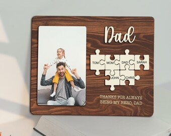 Photo Puzzle Dad Sign, Fathers Day Gift, You Are The Piece That Holds Us Together, Fathers Day Gift from Daughter, First Fathers Day FD11