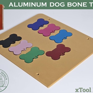 Dispositivo de alinhamento para gravação em lote de etiquetas tipo osso de cachorro xTool F2 Laser Jig – 7 (Download digital)