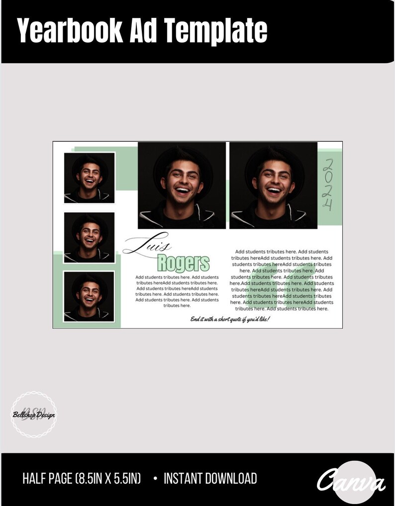 Editable Half page Yearbook Ad Template 5 Picture Layout Etsy Editable Half page Yearbook Ad Template 5 Picture Layout Etsy